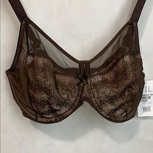 NWT Chantelle brown 32 DDDD bra